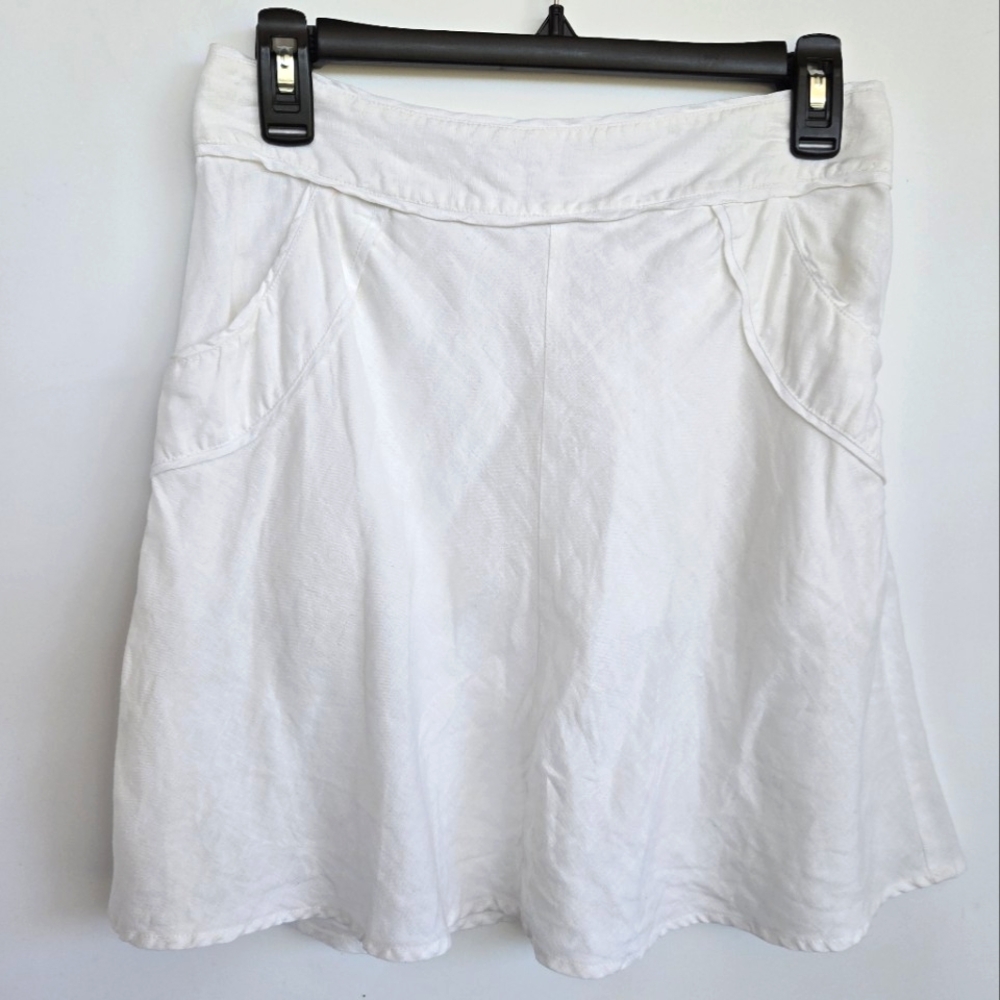 H&M White Linen Skirt Size 4
